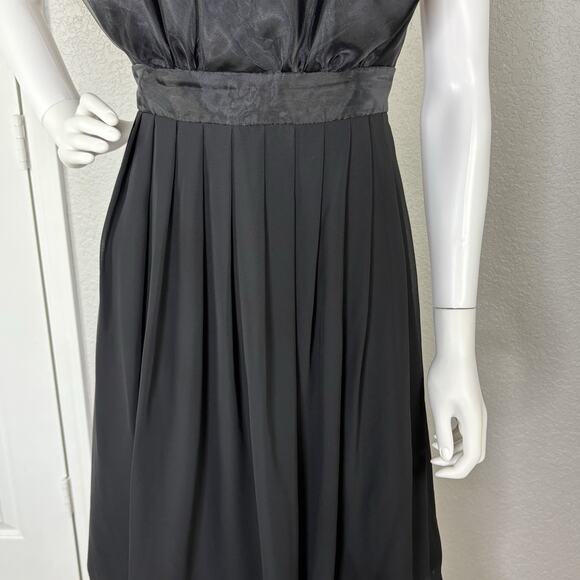 WHBM Mini Dress Babydoll Strapless Cocktail Black Whimsygoth Size 6 - Picture 6 of 7